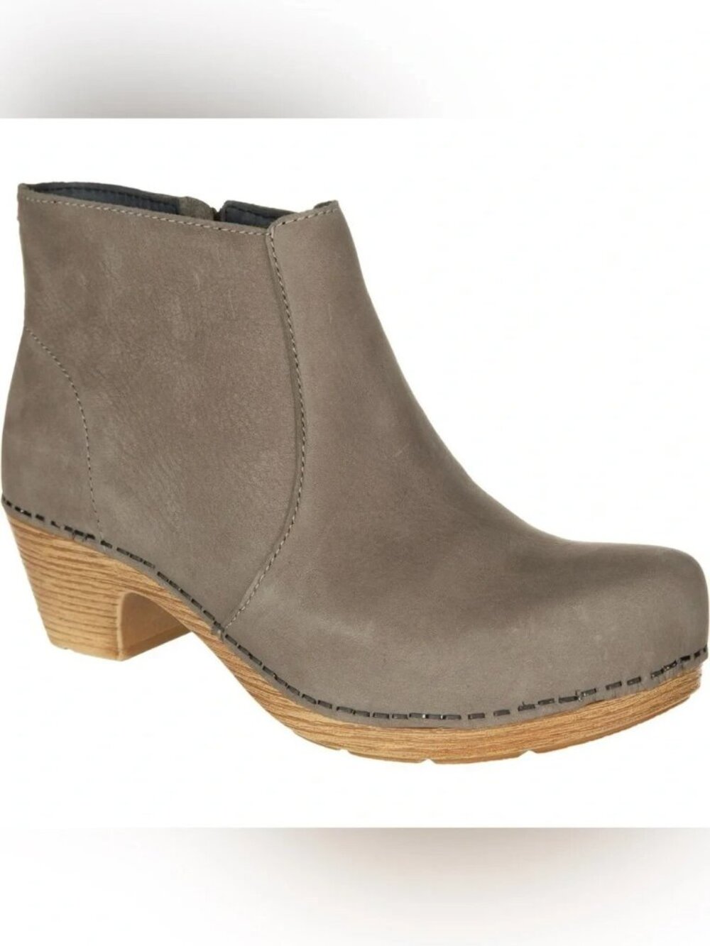 Dansko Maria Brown Suede Ankle Boots Block Heel Zip Women's 37 US 6.5-7